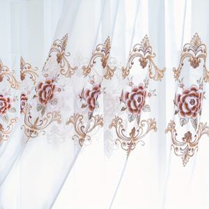TEMU 2pcs White Fashion Curtain Gauze, Floral Curtain Gauze, Living Room, Bedroom, Balcony, Study Room, Very Suitable for Home Decoration