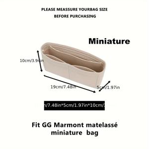 TEMU 정리 가방용 먼지 봉투, 지갑 보관 가방, 베이지색 GG 마르몽트 마텔라 및 미니 숄더 바디백에 적합 (, 펠트)