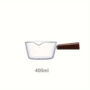 TEMU 대형 싱글 핸들 마호가니 유리 냄비, 용량 600ml 및 400ml, 유리 우유 냄비 수프 냄비, 투명 고급 보로실리케이트 유리 냄비 작은 냄비, 열을 가하고 요리할 수 있는 나무 손잡이 라면 인스턴트 누들 그릇, 일본 가정용 열을 가한 과일 디저트 모래 그릇