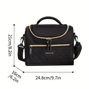 TEMU 스포츠 스타일 보온 도시락 가방 - 손세탁 가능한 폴리에스터 식사 쿨러, 조절 가능한 어깨끈이 있는 8L 대용량 멀티컬러 재사용 가능 도시락 박스, 직장 및 피크닉용 무프린트 디자인 청소년/성인용 비식품 접촉