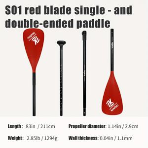 TEMU KOETSU 다양한 옵션의 컬러풀 패들 블레이드, 싱글 블레이드 패들링 또는 더블 블레이드 카약용 듀얼헤드 알루미늄 합금 패들, 서핑보드 및 패들보드용으로 이상적
