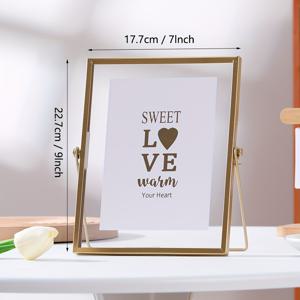 TEMU 우아한 골든 메탈 포토 프레임 아크릴 스탠드 포함 - 다용도 데스크탑 장식, 집 & 사무실에 완벽, 이상적인 휴일 선물, 6