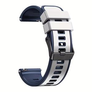 TEMU 22mm 실리콘 스포츠 시계 밴드 | 패셔너블한 비직물 통기성 스트랩, 디플로이먼트 걸쇠 포함, Huawei, Garmin, COROS, Suunto, Zeblaze, Tic, Xiaomi, Amazfit 스마트워치 교체 액세서리 - 편안한 투톤 디자인