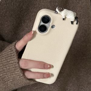 TEMU 휴대폰 케이스 - 3D 엎드린 고양이 물고기 리치 패턴 가죽 휴대폰 케이스 (아이폰 17 에어 16 15 13 14 12 Pro Max Plus 소프트 백 커버)