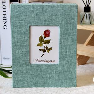 TEMU 리넨 커버와 디스플레이 창이 있는 사진 앨범: 200장의 사진을 수용할 수 있는 현대적이고 간편한 디자인으로 가족의 추억을 보존하고 선물용으로 이상적입니다.