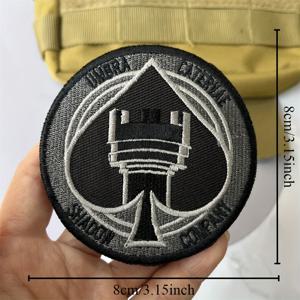 TEMU 자수 패치, 섀도우팀 전술 사기 배지 아웃도어 백팩 스티커 DIY 장식용 천 패치, 백팩, 재킷, 조끼, 반려동물 재킷용