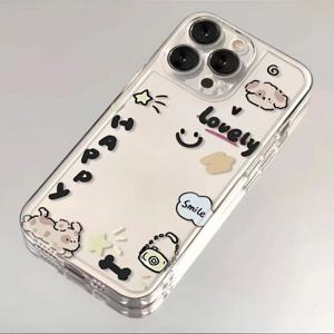 TEMU 투명 커플 소프트 셸 미세 구멍 투명 소프트 셸 Iphone16/15Promax/14/13/12/11/Xr/Xs/7/8/12Mini/13Mini/Se2/Se3 휴대폰 케이스에 적합