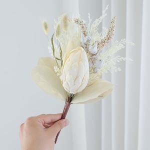 TEMU 1개, 화려한 제국 난초 밀알 묶음 조화, 시뮬레이션 꽃 꽃, 가정 장식, 거실 식탁 서재 사무실 장식, 신부 웨딩 핸드 부케, 파티 장식에 적합