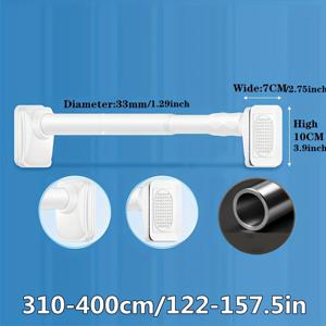 TEMU 조임식 샤워 커튼봉, 옷장 봉, 드릴 불필요 조임 커튼봉, 40cm-500cm까지 확장 가능, 직경 샤워 폴 조임 봉, 거실, 침실, 욕실, 발코니용 미끄럼 방지 샤워 커튼 레일