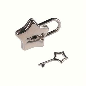 TEMU 1개 금속 질감 골든 실버 스타 자물쇠, 케이스 가방 복숭아 스타 모양 자물쇠, 케이스 가방 아연 합금 도구 잠금장치, 케이스 가방 주얼리 스타 자물쇠와 열쇠