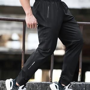 TEMU 남성용 캐주얼 조거 팬츠 - 루즈핏 지퍼 포켓 체육관, 하이킹 및 야외 트레이닝용 운동 바지 | 봄/가을 기계 세탁 가능 워크아웃 바지, 스포티한 캐주얼 팬츠 | 모던 캐주얼 팬츠 | 스포츠 원단 바지