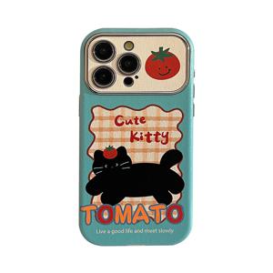 TEMU 휴대폰 케이스 - 고양이 만화 폰 케이스, 아이폰 16/15/14/13/12/11 시리즈 호환