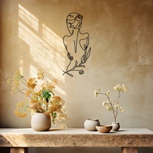 TEMU 1개 여성 등모습 금속 벽 장식, 모던 추상 여성 조각품, 라인 아트 데코, 로맨틱한 페미닌 메탈 월 오너먼트 – 침실, 거실, 홈 데코, 야외 장식, 테마 파티 & 집들이 선물, 발렌타인데이 선물, 크리스마스에 딱 좋은