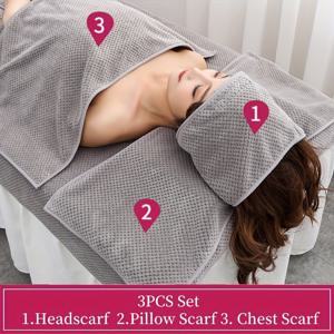 TEMU 3개/세트 신상 살롱 전용 클리닝 타월, 타월, 헤어밴드, 파인애플 체크 스킨 관리 페이셜 케어 베개 타월, 가슴 타월 세트