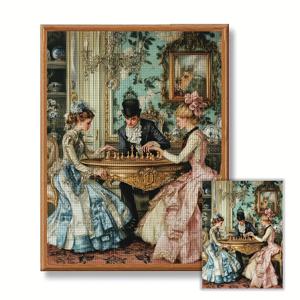 TEMU JOZYSH 1개 프레임리스 30X40Cm/11.8X15.7인치 11CT/14CT 프린트된 십자수 키트, 중세 스타일, 휴식용 십자수 자수 세트를 찾는 성인 초보자에게 적합, 프린트된 캔버스, 바늘, 실, 패턴 포함