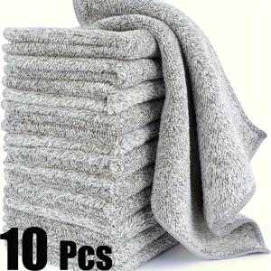 TEMU 20/10개 내구성 강한 마이크로파이버 청소 천, 차량 전용 숯 스퀘어 타월 - 초흡수, 빠른 건조, 스크래치 방지, 재사용 가능 및 세탁기 사용 가능, 호텔 청소, 차량, 가정, 마당, 레스토랑 주방 및 기타 상업용 시나리오에 적합, 필수 청소 용품, 친구 선물