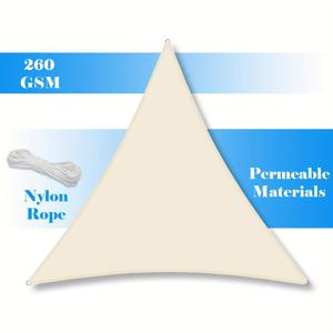 TEMU 1개 삼각 햇빛 가리개, 야외 UV 차단 햇빛 가리개 캐노피 (수영장용), 뒤뜰 마당 데크 파티오 정원 야외 활동용 그늘 캐노피 (베이지)