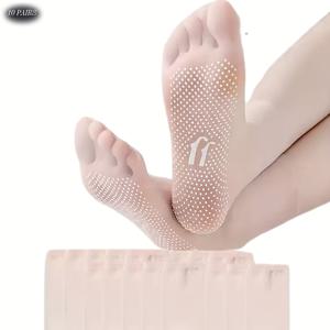 TEMU 초박형 심리스 여성용 숏 삭스 10켤레, 여성용 스타킹, 여름용 가벼운 끈적임 방지 스타킹, 여성용 미끄럼 방지 투명 발목 양말