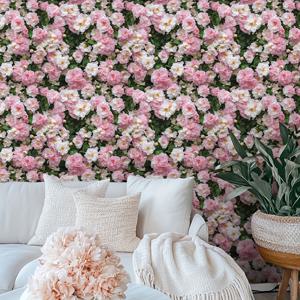 TEMU 접착식 탈부착 벽지 - 3D 컨택트 페이퍼, 캐비닛, 벽, 바닥, 테이블용 - 방수 오염 방지 쉬운 청소 DIY 탈부착 커버, 접착제 필요 없음 (꽃무늬)