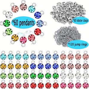 TEMU 240개 생일석 드래곤 새우 버클 펜던트, 주얼리 만들기 어버이날 선물 펜던트 생일석 펜던트 귀걸이 펜던트 목걸이 팔찌 반짝이는 혼합 DIY 라운드 비즈 주얼리 만들기 귀걸이 액세서리 0.28인치/7mm, 12색