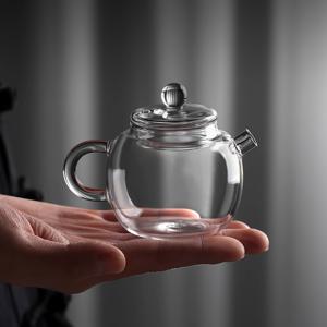 TEMU 5 Gu Si 고붕규산 미니 유리 찻주전자 1개, 독서 영화 감상 명상 등의 상황에 적합한 심플한 한 사람용 찻주전자 세트