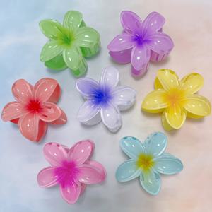 TEMU 8개/2개 하와이 해변 여성용 머리핀, 그라데이션 대형 꽃 머리핀 헤어 액세서리, 강력한 쉐이핑 꽃 머리핀