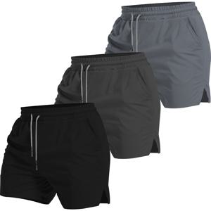 TEMU 남성용 여름 야외 스포츠 반바지 3종 세트 (포켓 포함), 피트니스 트레이닝, 육상 및 마라톤에 적합