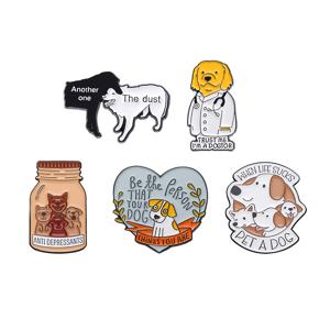 TEMU 모자와 백팩용 귀여운 강아지 캐릭터 테마 5개 세트, 프로젝트 및 작은 선물로 완벽