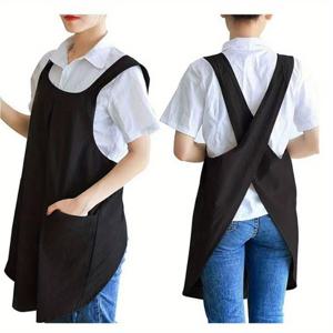 TEMU 여성용 크로스 백 앞치마, 포켓 디자인, 요리, 베이킹, 정원 가꾸기에 적합