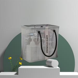 TEMU 파우치 포함 메쉬 샤워 가방, 휴대용 수영 세면도구 가방, 남성용 고품질 목욕 타월, 대형 목욕 가방 바구니, 수납 파우치