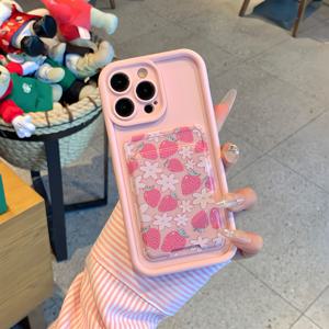 TEMU 스마트폰 케이스: 딸기 꽃무늬 카드 홀더 케이스, 삼성 갤럭시 A54, A52, A13 소프트 무광, A54, S24 풀커버, S20 FE/S21 플러스/S22/S22 울트라/갤럭시 S23/A05/A12/A13/A15/S22/S23 호환