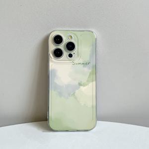 TEMU 휴대폰 케이스 - 라이트 크림 그린 투명 폰 케이스 (삼성 갤럭시 S24 울트라, S24 플러스, S23 울트라, S23 FE, S23 플러스, A04, A05, A10, A12, A15용), A24, A33, A50, A51, A52 보호 소프트 커버, A53, A54, A55, M13 고급 내충격성