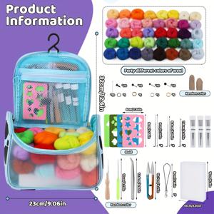 TEMU 바늘 펠팅 스타터 키트, 40색 바늘 펠팅 세트, 펠팅 플리스 드라이 펠팅, 초보자를 위한 기본 펠팅 도구 및 액세서리, DIY 펠트 동물 공예 방문 Deudy 스토어