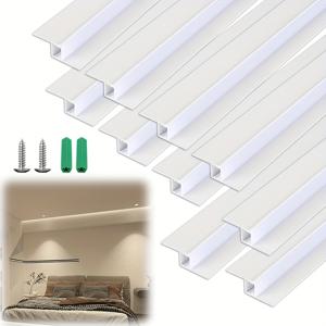 TEMU 10개입 해상 운송, 3.3피트/1M LED 채널, 새로운 코너 발광 쉐도우 심 LED 스트립 라이트 알루미늄 , 초세련된 플로팅 천장 스트립 라이트 홈, 조인트 라인 없는 천장형 조명, LED 스트립 조명에 적합