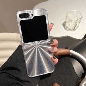 TEMU 휴대폰 케이스: 믹스 1 물결 + 믹스 2 오로라, 질감의 접이식 케이스, 풀커버 낙하 방지 보호 커버, 삼성 갤럭시 Z 플립 6/5/4/3 5G용 크리에이티브 케이스