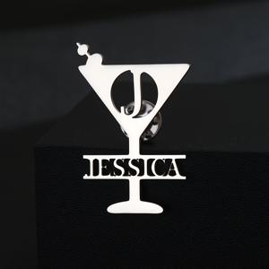 TEMU 맞춤 이름 컵 와인 바를 위한 개인 맞춤 로고 핀, 남녀 모두에게 적합, 스테인리스 스틸 재질, 결혼 기념 주얼리 선물로 완벽
