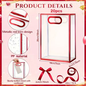 TEMU 20개 선물용 가방 세트 (리본 포함) - 웨딩, 생일, 샤워, 비즈니스, 크리스마스, 할로윈, 파티, 중요한 기념일, 발렌타인데이, 결혼식, 감사용