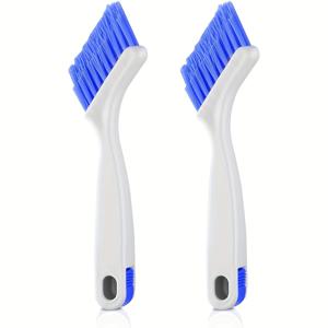 TEMU 2개 청소 브러쉬 세트, 작은 스크럽 브러쉬 싱크대 및 욕실용, 도어 또는 창문 청소에 이상적, 가정용 식기세척기, 타일 줄눈, 그리고 깊은 청소 시 창문 트랙에 적합 (실버 화이트)