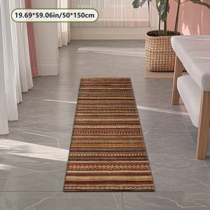 TEMU 벨벳 + 도트 플러시 롱 매트, 원시 컬러풀 트라이벌 패턴, 패션 홈 데코 상업 장식 매트, 거실 소파 매트 침실 매트 야외 러그 복도 매트, 쇼핑몰 및 카페 등 다양한 장소에 적합한 부드러운 탈모 방지