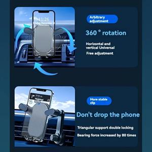 TEMU 업그레이드된 범용 차량용 휴대폰 거치대, ABS 재질, 360° 회전식 통기성 핸들, 다양한 차량에 적합, 안정적이고 흔들림 없는 휴대폰 내비게이션 지지력 제공