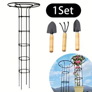 TEMU 1세트 블랙 메탈 트렐리스 정원 사다리 - 녹 방지 플라스틱 코팅, 덩굴식물·꽃·양귀비용 실외 케이지 지지대 - 실용적인 플라스틱 격자 구조, 야외 식물 지원