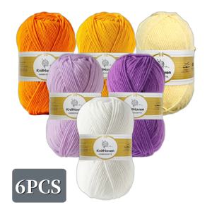 TEMU 선명한 색상의 니트 털실 볼 6개 세트, 핸드메이드 DIY용, 뜨개질 생일 선물 공예품, 100% 아크릴 소재