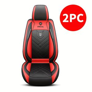 TEMU 프론트 로우용 차량 시트 커버 2개 세트. 고품질 인조 가죽으로 제작되었으며, 컬러 블록 디자인으로 운전석 및 뒷좌석 모두에 적합합니다. 픽업 트럭, 세단 및 전기 자동차에 적합하며, 설치 및 세척이 용이합니다.