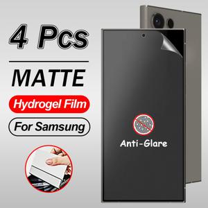 TEMU 삼성 갤럭시 S26 S25 울트라 엣지 S24 S23 울트라 S22 S21 S20 플러스 울트라 FE 노트 20 울트라 10 플러스용 지문 방지 무광 하이드로겔 필름 4개, 눈부심 방지 투명 소프트 TPU 화면 보호필름, 지문 잠금 해제, 셀프 힐링, 초박형