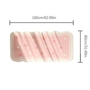 TEMU 1000G 인조 캐시미어 10mm 모던 핑크 카펫, 도파민 꽃과 하트 디자인, 부드러운 플러시 러그 (침실, 거실, 복도용), 미끄럼 방지, 불규칙한 모양, 세탁기 사용 가능한 현관 매트