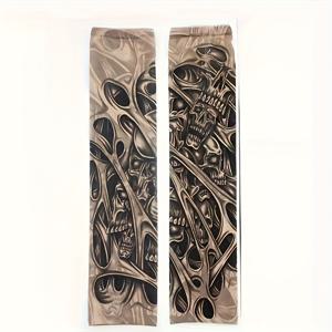 TEMU 2개 남성용 액세서리 - 아웃도어 타투 슬리브, 뮤직 페스티벌, 낚시, 라이딩용 고품질 보호 타투 암커버, 빅 플라워 패션 해골 패턴 슬리브, 남녀공용 타투 암커버
