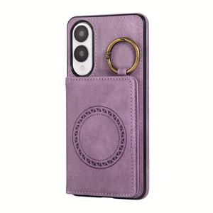 TEMU 폰 케이스: 퍼플 매그네틱 링 홀더 크로스바디 롱 스트랩 패션 신상 폰 케이스 (남녀공용), 갤럭시 S25 / S25 울트라 / S25 플러스 / S24 플러스 / S24 울트라 / S23 / S22 / S21 / A56 / A36 / A06 / A05S / A15 / A25 / 노트 10 / 20 호환