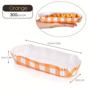 TEMU 300개 종이 핫도그 트레이, 홈이 있는 소형 일회용 핫도그 보트, 푸드 스태일 및 푸드 트럭에 적합