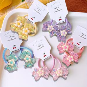 TEMU 10개 랜덤 색상 탄성 헤어 밴드 (리본 포함), 심리스 포니테일 홀더, 귀여운 헤어밴드