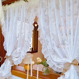 TEMU 1개입 새로운 속이 빈 나비 시어 커튼, 거실 및 침실 장식용, 빛 필터링만 가능하며 투명하지 않음, 로드 포켓이 있는 독특한 디자인